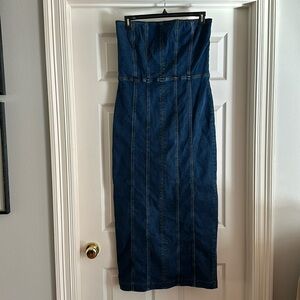 Reformation Merritt Strapless Denim Dress